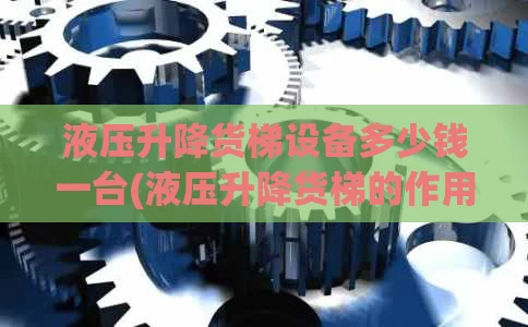 液压升降货梯设备多少钱一台(液压升降货梯的作用)