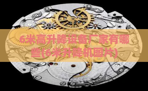 6米高升降设备厂家有哪些(6米升降机图片)