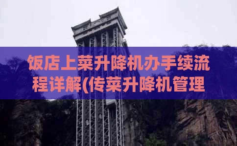 饭店上菜升降机办手续流程详解(传菜升降机管理国家有相关的规定吗)