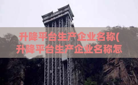 升降平台生产企业名称(升降平台生产企业名称怎么填)